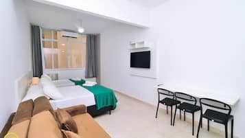 1 bedroom, blackout curtains, iron/ironing board, free WiFi