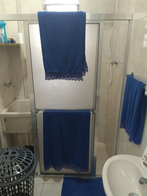 Towels, soap, toilet paper