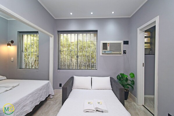 Blackout drapes, iron/ironing board, free WiFi