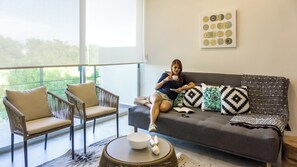 Living area - Luxury Studio Rooftop Pool and Jacuzzi (Playa del Carmen)