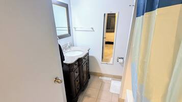 Hair dryer, towels, toilet paper