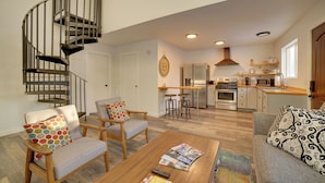 Living area - Walk to Kenai River: Forested Fisherman's Cabin! (Sterling)