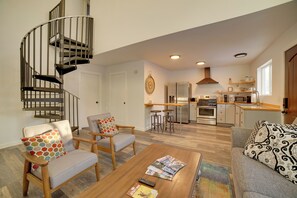Living area - Walk to Kenai River: Forested Fisherman's Cabin! (Sterling)