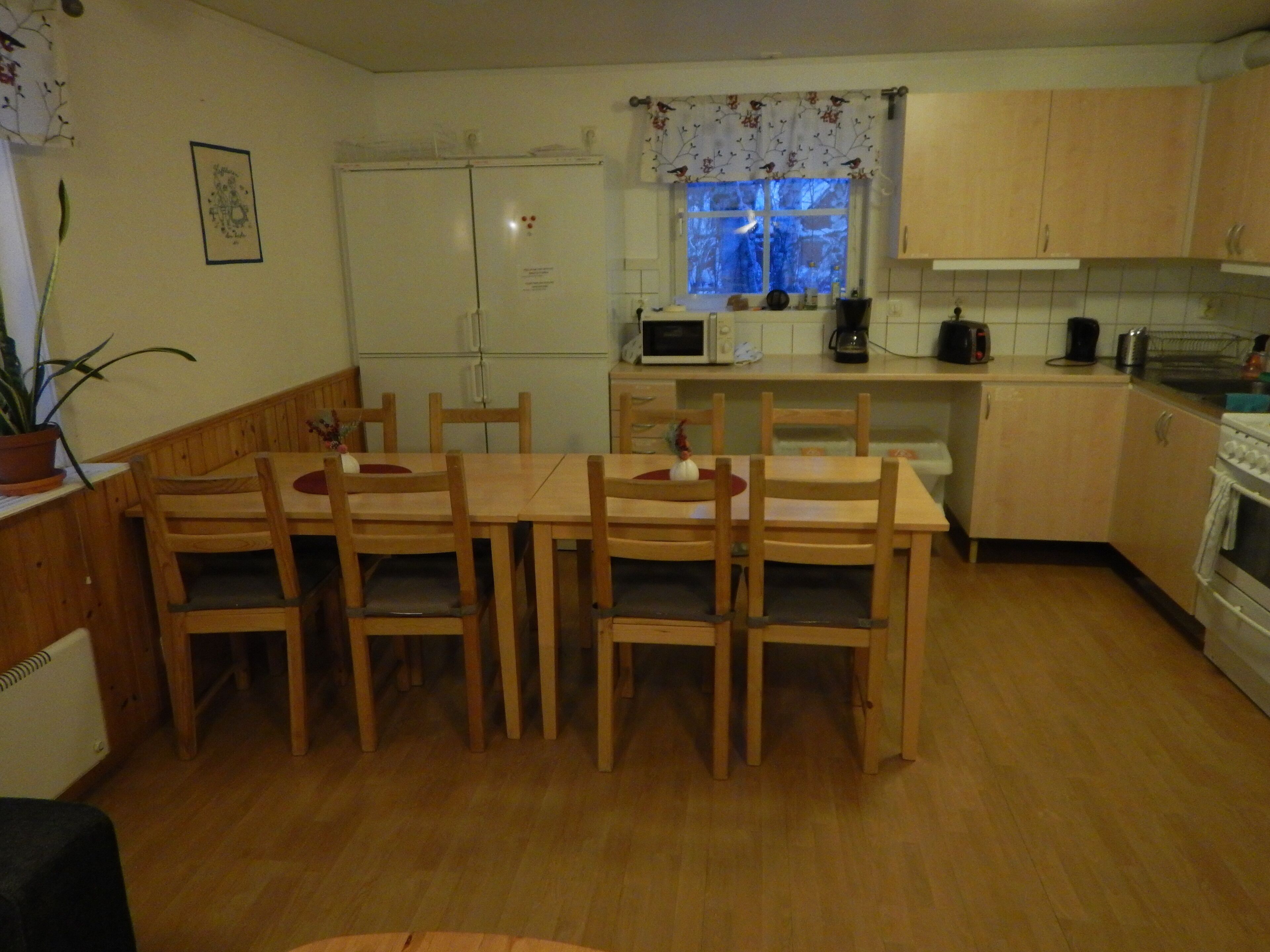 Großer Kühlschrank, Mikrowelle, Ofen, Herdplatte