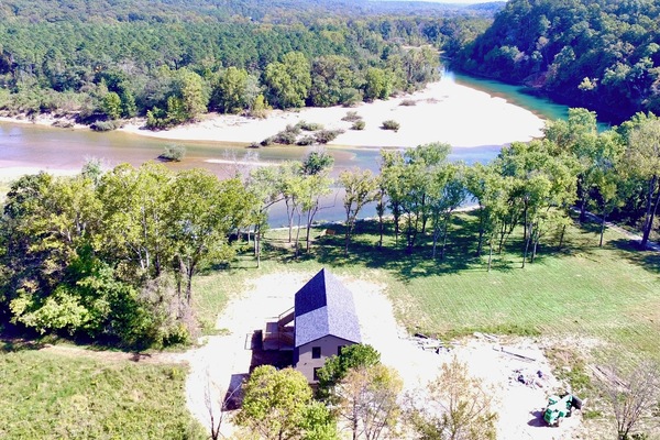 View from behind cabin facing Current River