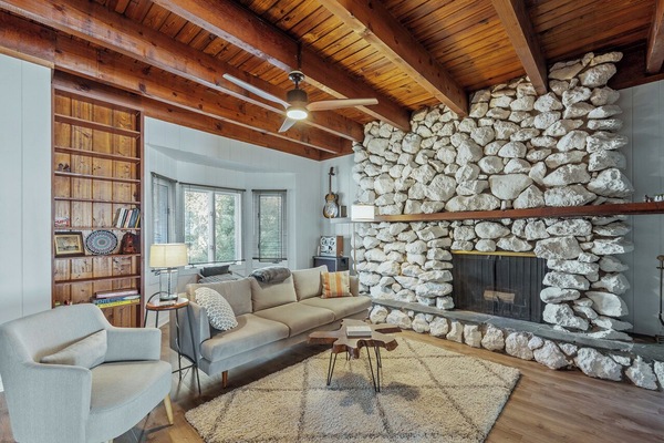 Smart TV, fireplace, computer monitors