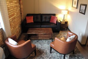 The Markham | Living area | Foosball - 4th Street Lofts (Bemidji)