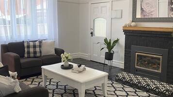 TV, fireplace, DVD player
