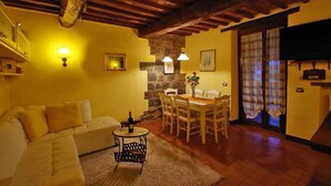 TV, fireplace - CASAL TREGGIA - Val d'orcia  Immersed in the evocative setting of the Val d'Orcia (Radicofani)