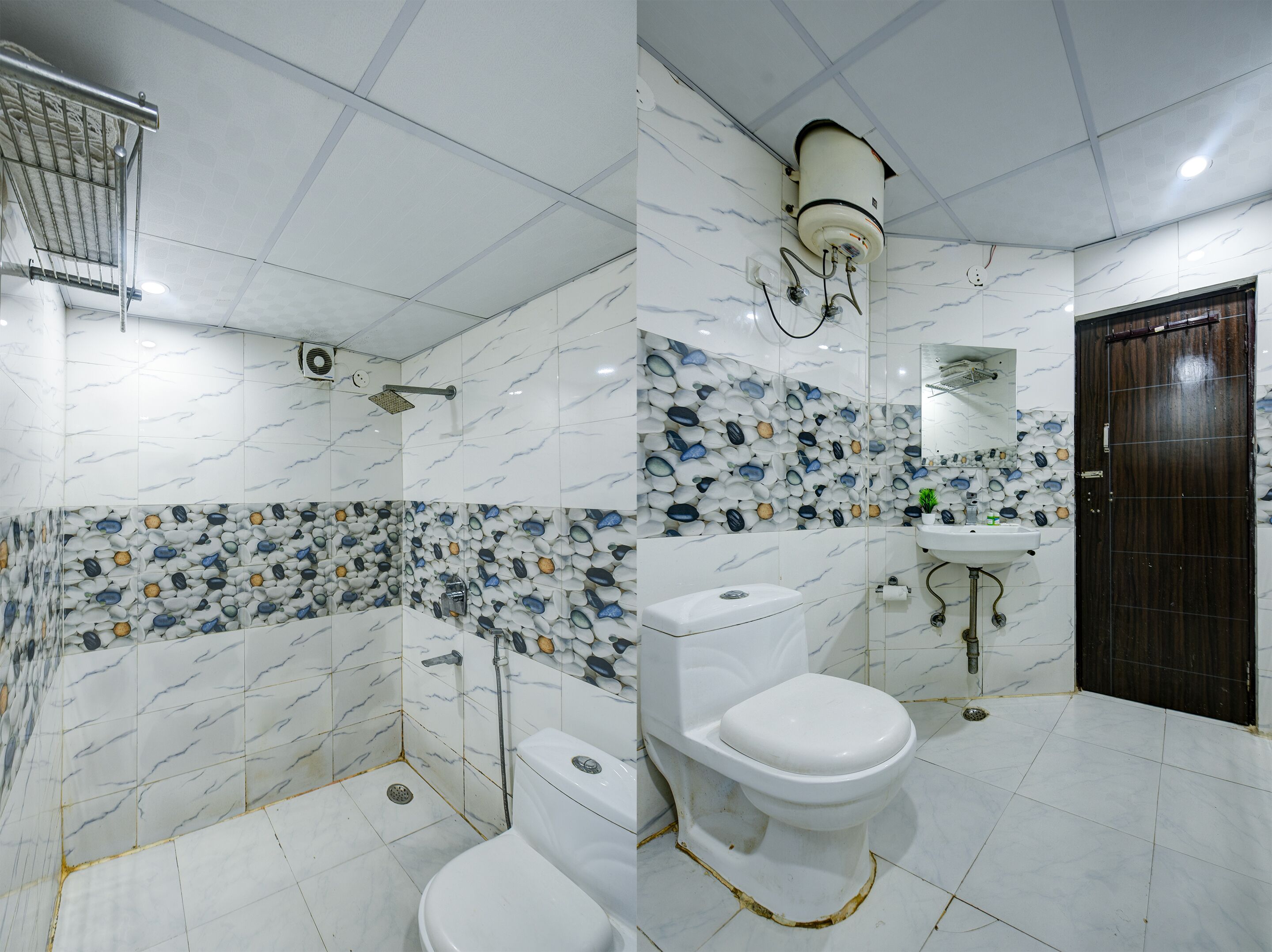 Shower, free toiletries, hair dryer, slippers