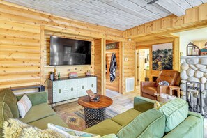 Fernseher, Kamin, Videospiele, Bücher