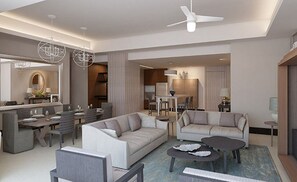 Living area - Mexico Open at VidantaWorld.  3-Bedroom Grand Luxxe Spa (Las Jarretaderas)