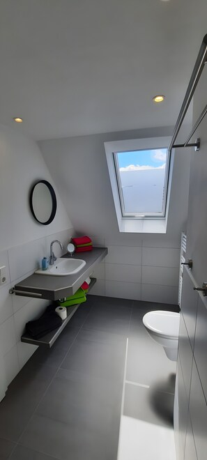 Dusche, Haartrockner, Handtücher