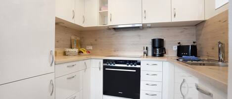 Fridge, oven, stovetop, dishwasher