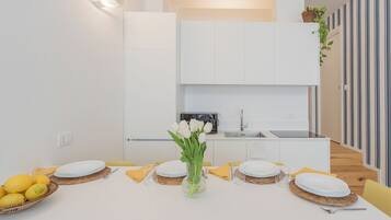 Apartment (1 Bedroom) | Private kitchenette | Microwave, espresso maker, electric kettle, high chair