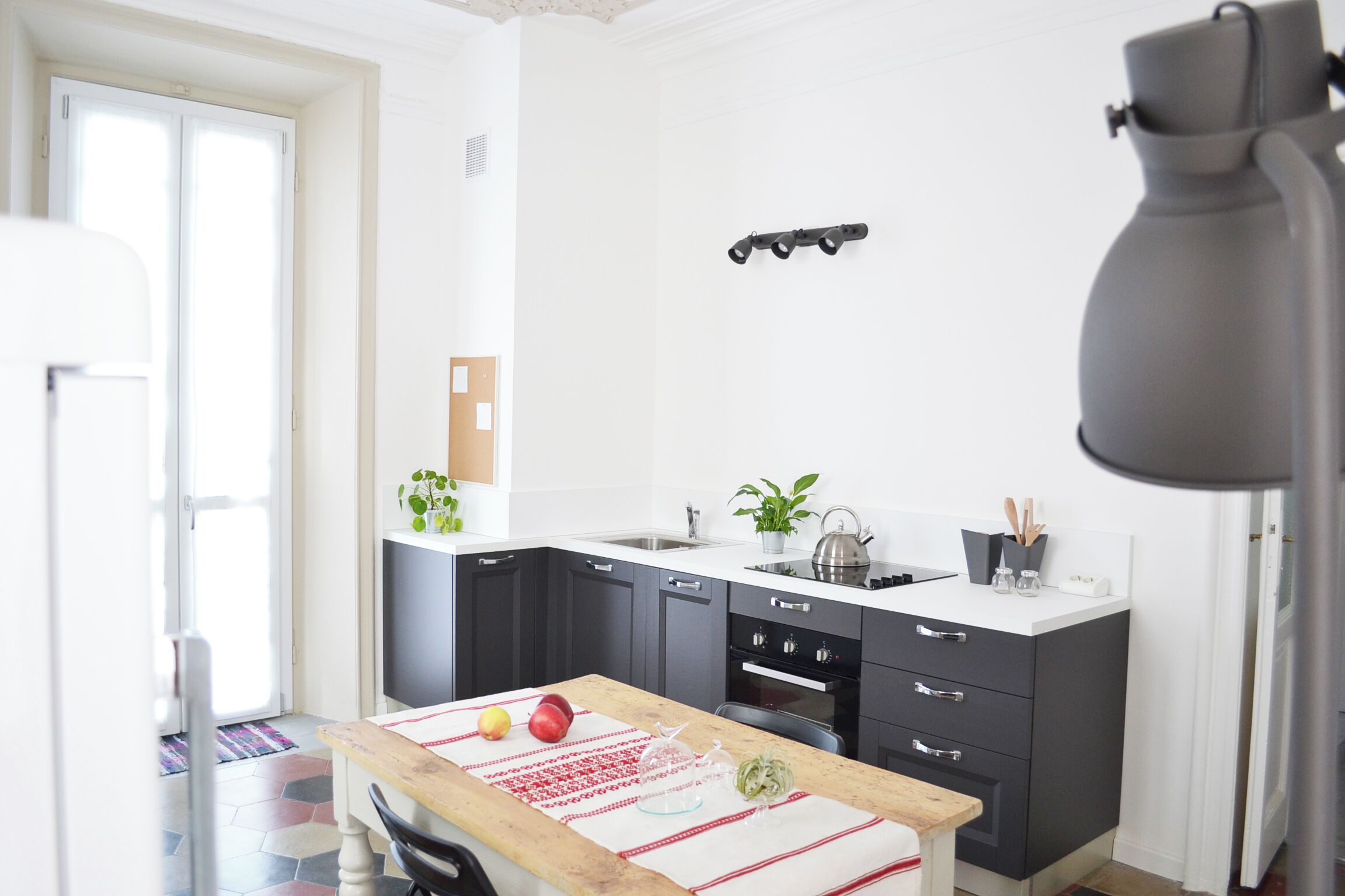 Espresso maker, fridge, oven, electric kettle
