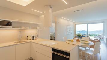 Apartment (1 Bedroom) | Private kitchen | Fridge, microwave, oven, espresso maker