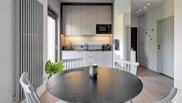 City Apartment | Private kitchenette | Fridge, coffee/tea maker, electric kettle, high chair