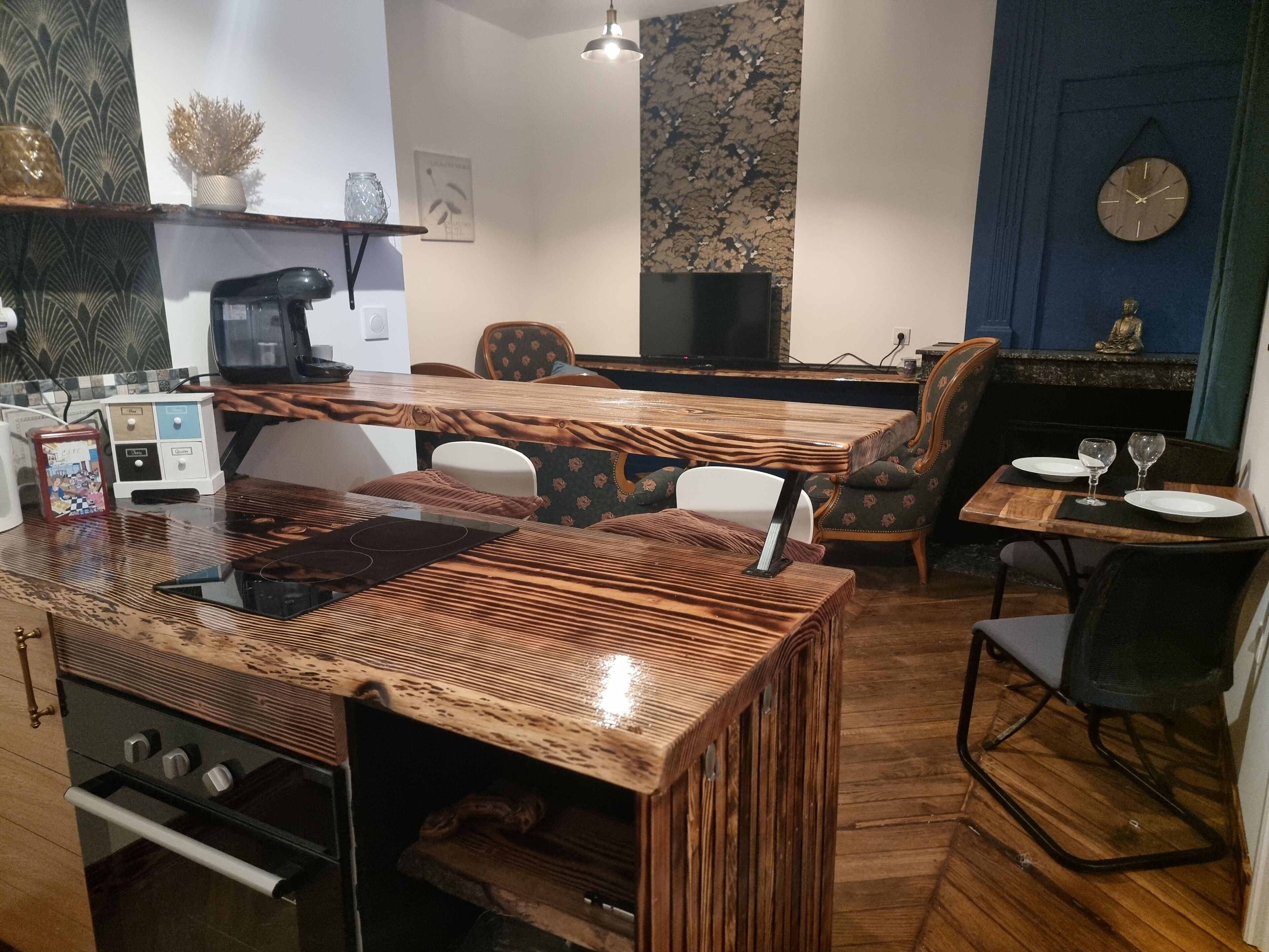 高级公寓 | 私人厨房 | 意式浓缩咖啡机、茶具/咖啡用具、电热水壶