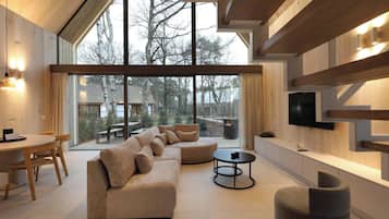 Smart-tv, een filmbibliotheek en een stereo