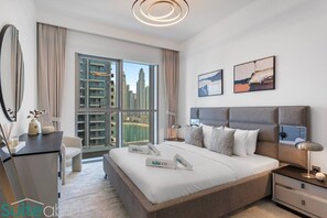 1 bedroom, desk, iron/ironing board, travel cot