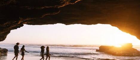 Beach nearby, sun-loungers