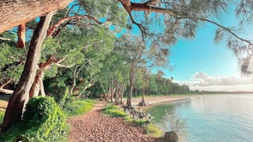Beach nearby, sun-loungers