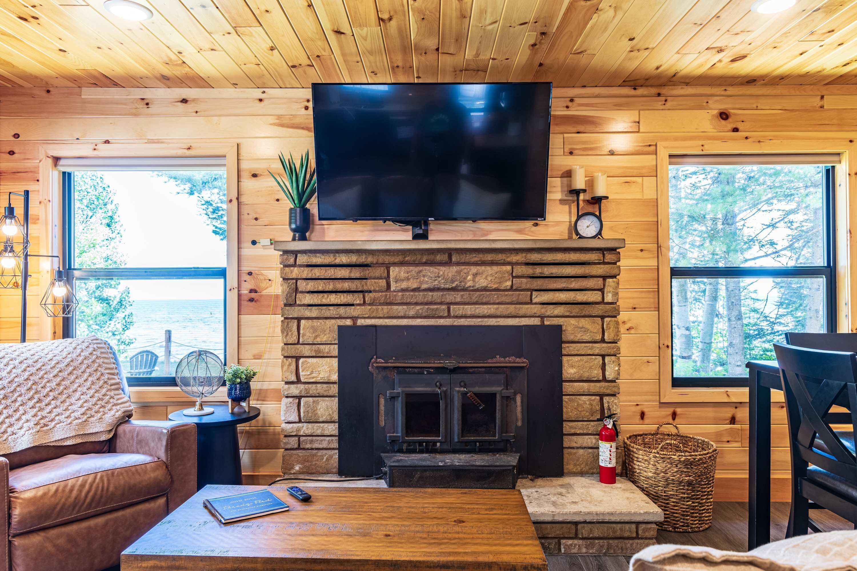 电视、壁炉、办公室