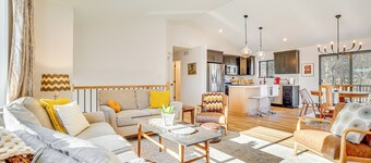 Deck w/ Forest Views: Modern Home in Rochester!