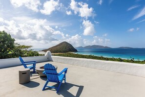 Terrace/patio - VILLA SANTORINI - walk to beach and restaurants from this luxurious masterpiece (Tortola)