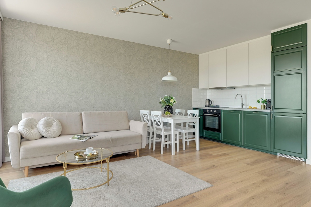 Leilighet – deluxe, 1 soverom, aircondition | Oppholdsområde | En 50-tommers Flatskjerm-TV med kabel-kanaler