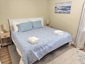 2 bedrooms, iron/ironing board, travel crib, WiFi