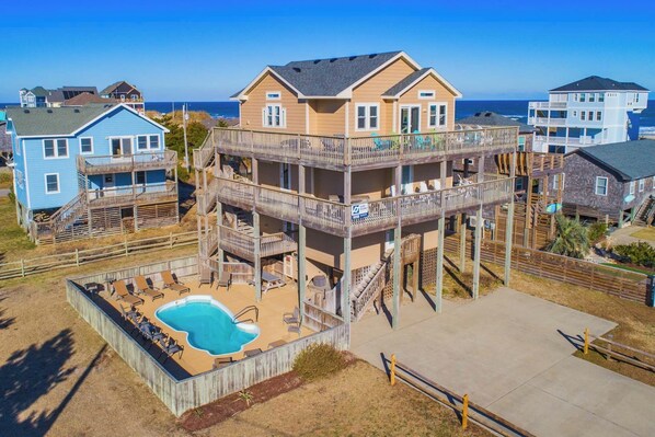 Exterior - Oceanside w/ Private Pool, Hot Tub, Media Room. Don't miss Sunsets in Rodanthe! (Rodanthe)