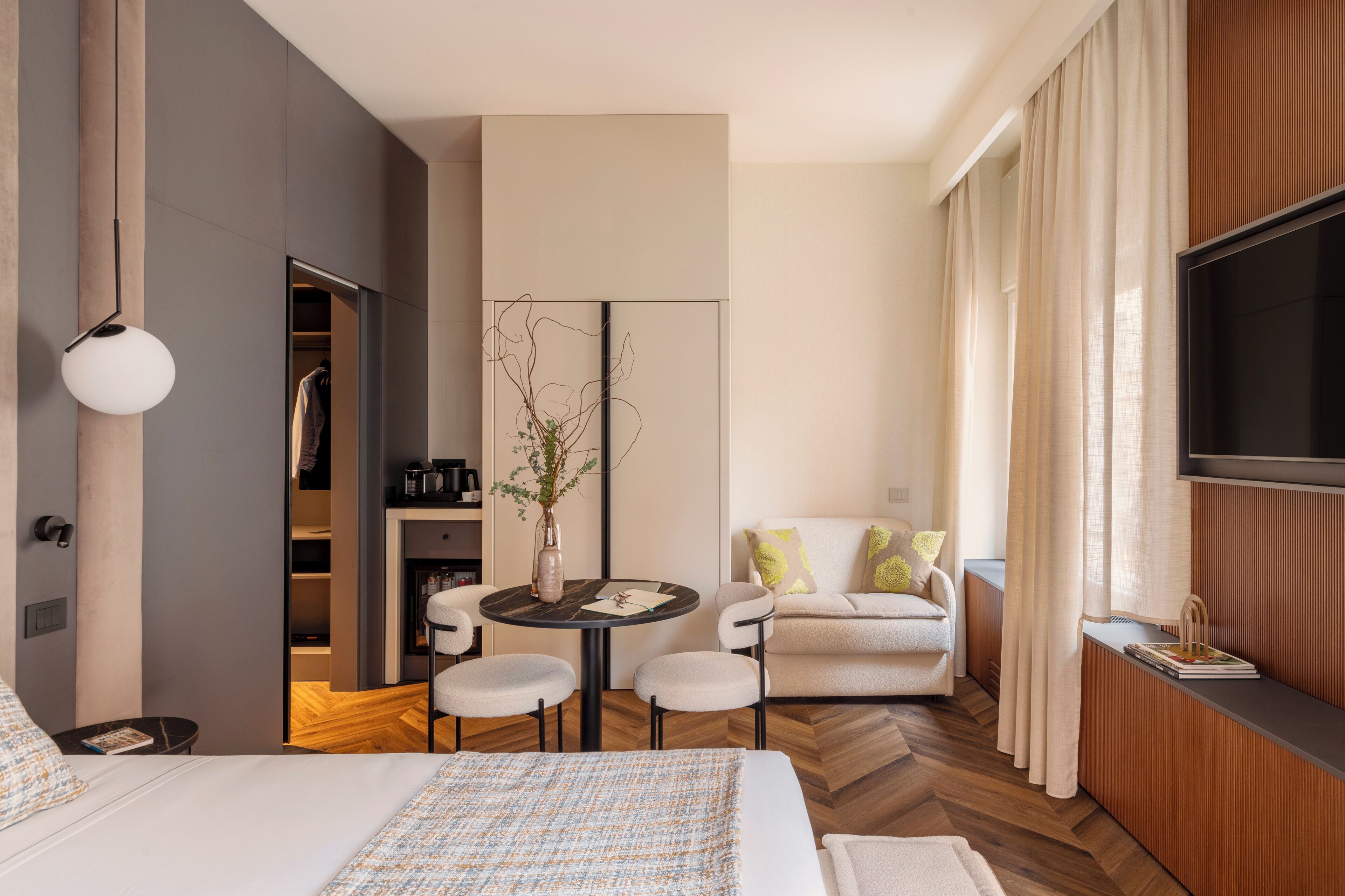 Deluxe-Apartment, Stadtblick | Wohnbereich