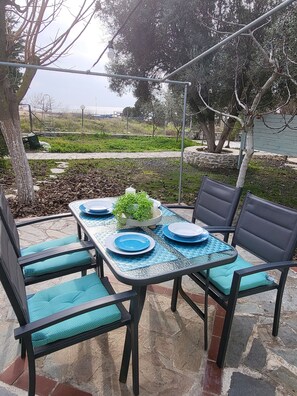 Villa, 2 Bedrooms, Patio, Ocean View | Terrace/patio - Breathtaking Sea View Villa at Ammolofoi Beach (Pangaio)