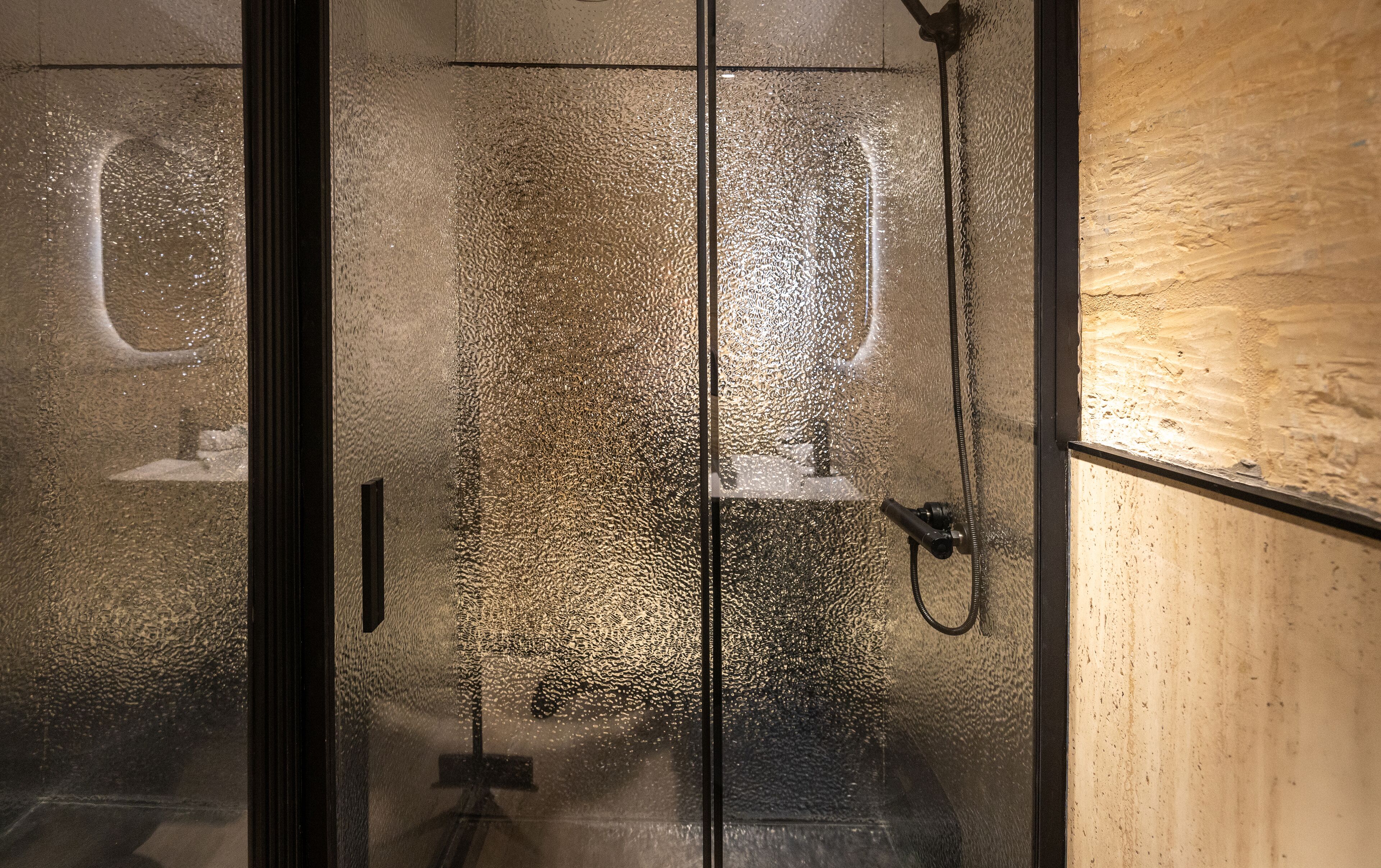 Shower, free toiletries, hair dryer, bathrobes