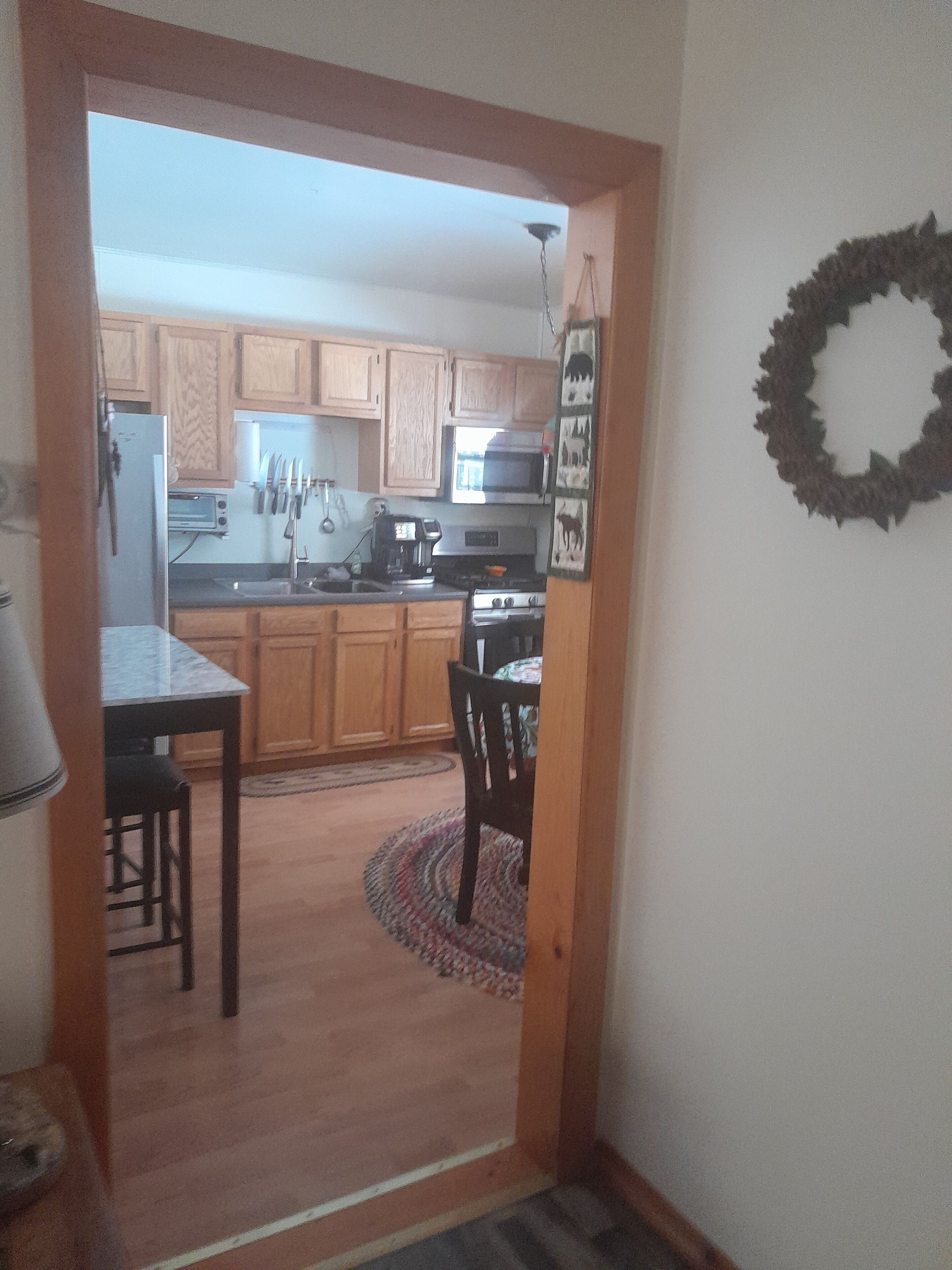 Cabin 2 Unit 4 | Private kitchen | Full-size fridge, microwave, toaster, freezer