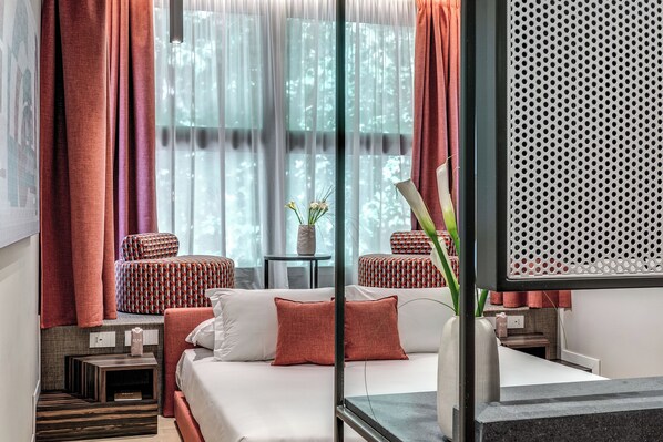 Suite monolocale Junior | Biancheria da letto di alta qualità, copriletto in piuma, minibar