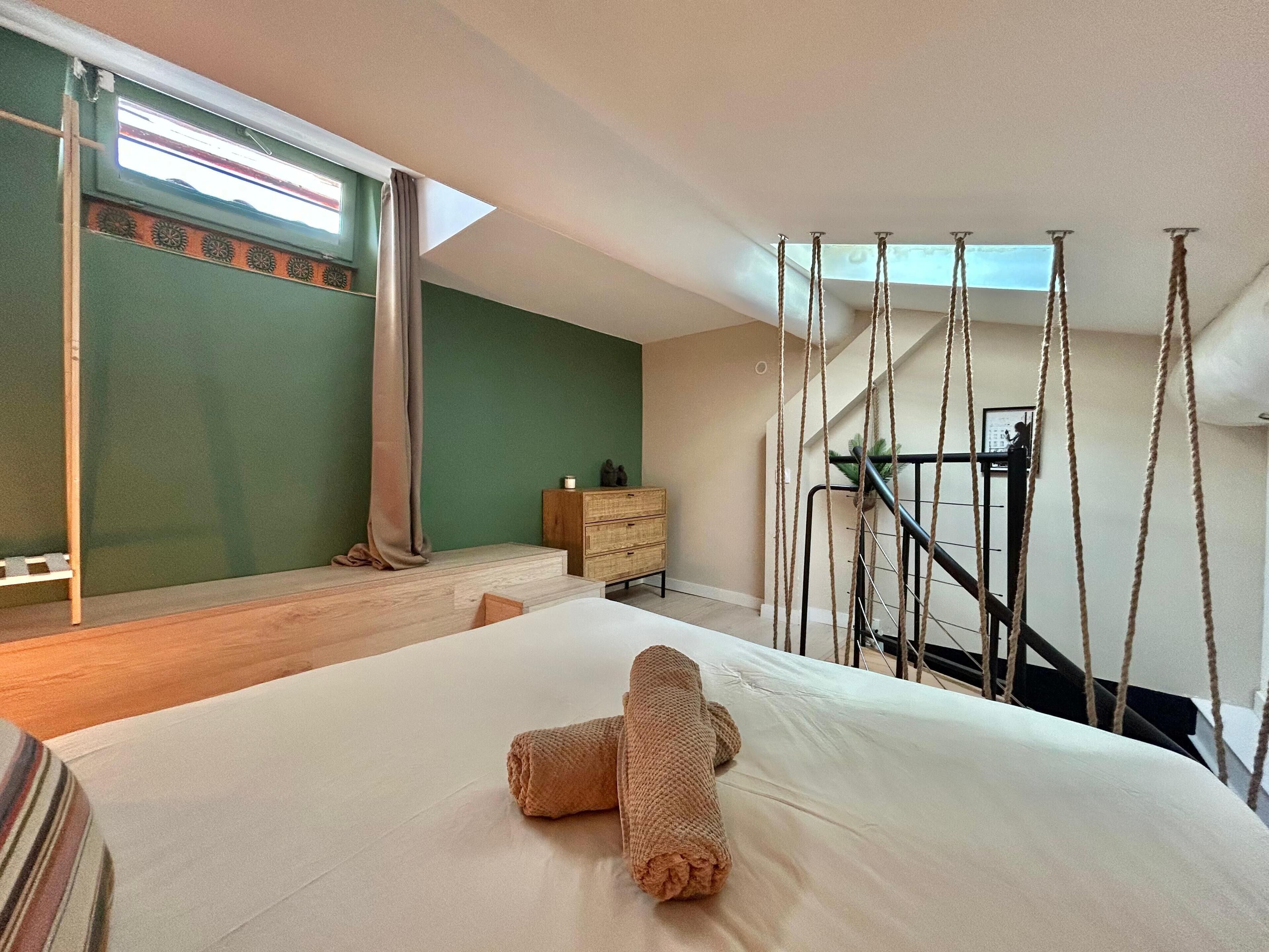 1 chambre, fer et planche à repasser, Wi-Fi, draps fournis