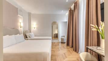 Kolmen hengen huone | 1 makuuhuone, allergiatestatut vuodevaatteet, tallelokero huoneessa