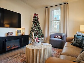 Smart TV, chimenea, videojuegos y libros 