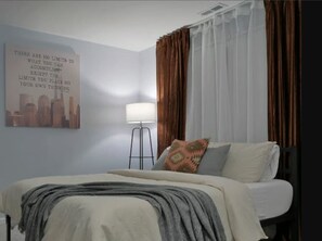 2 bedrooms, iron/ironing board, WiFi, bed sheets