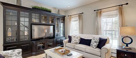 TV, fireplace, DVD player