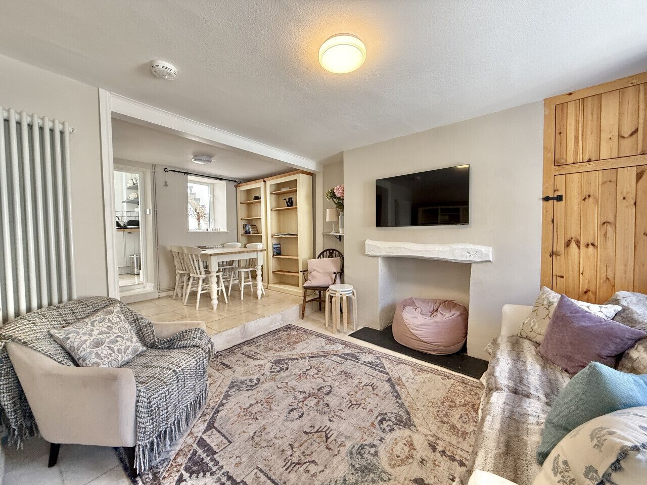 Cosy cottage living room with dining area