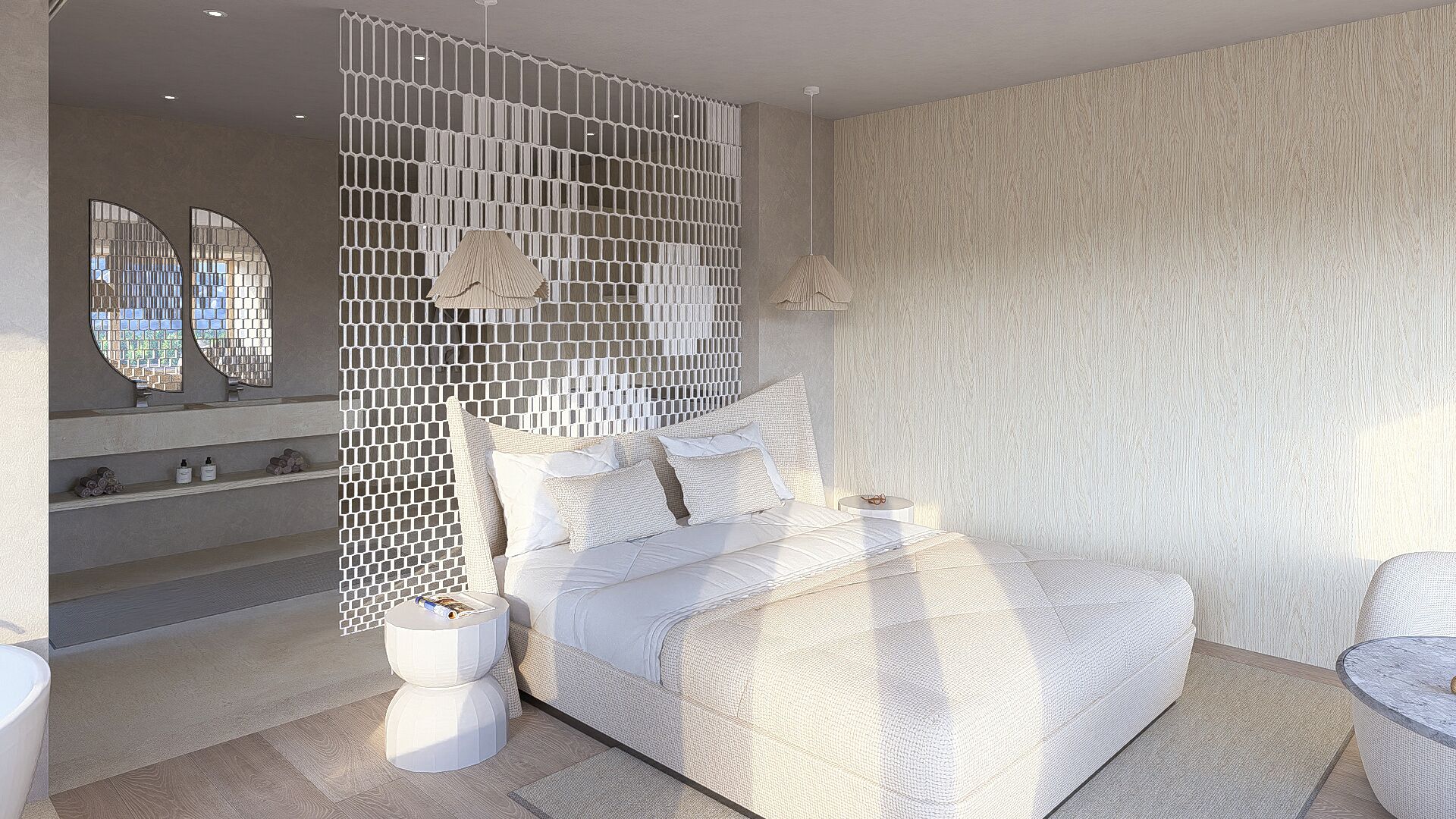 Kamar Double Mewah | Brankas, meja kerja, ruang kerja ramah laptop, dan tirai kedap cahaya