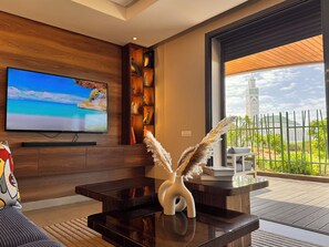 Living area - Amazing Duplex Front Beach and Mosque Hassan 2 (Casablanca)