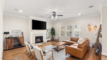 TV connectée, cheminée, chaßne hi-fi