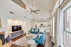 TV, fireplace, books - 4 Mi to Dtwn: Family Home w/ Games in Frisco (Frisco)
