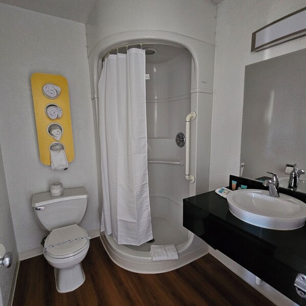 Suite estudio estándar | Baño | Ducha, toallas, jabón y champú