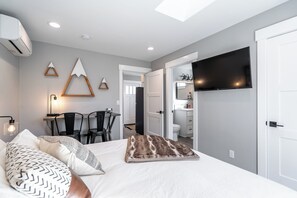 1 bedroom, desk, iron/ironing board, travel cot